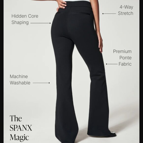 SPANX Perfect Pant, Hi-Rise Flare, Black, Size XL - Picture 3 of 6